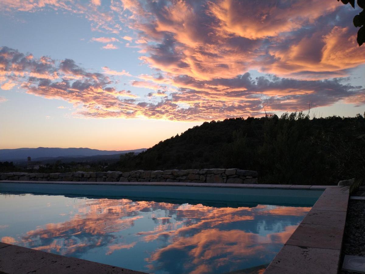 Bed and Breakfast Les Agaves Piscine Panoramique Vue Exceptionnelle Grospierres Exteriér fotografie