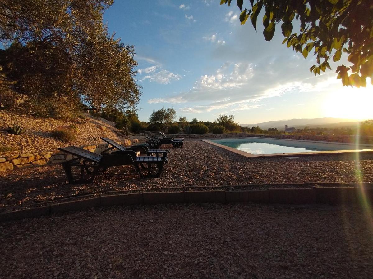 Bed and Breakfast Les Agaves Piscine Panoramique Vue Exceptionnelle Grospierres Exteriér fotografie