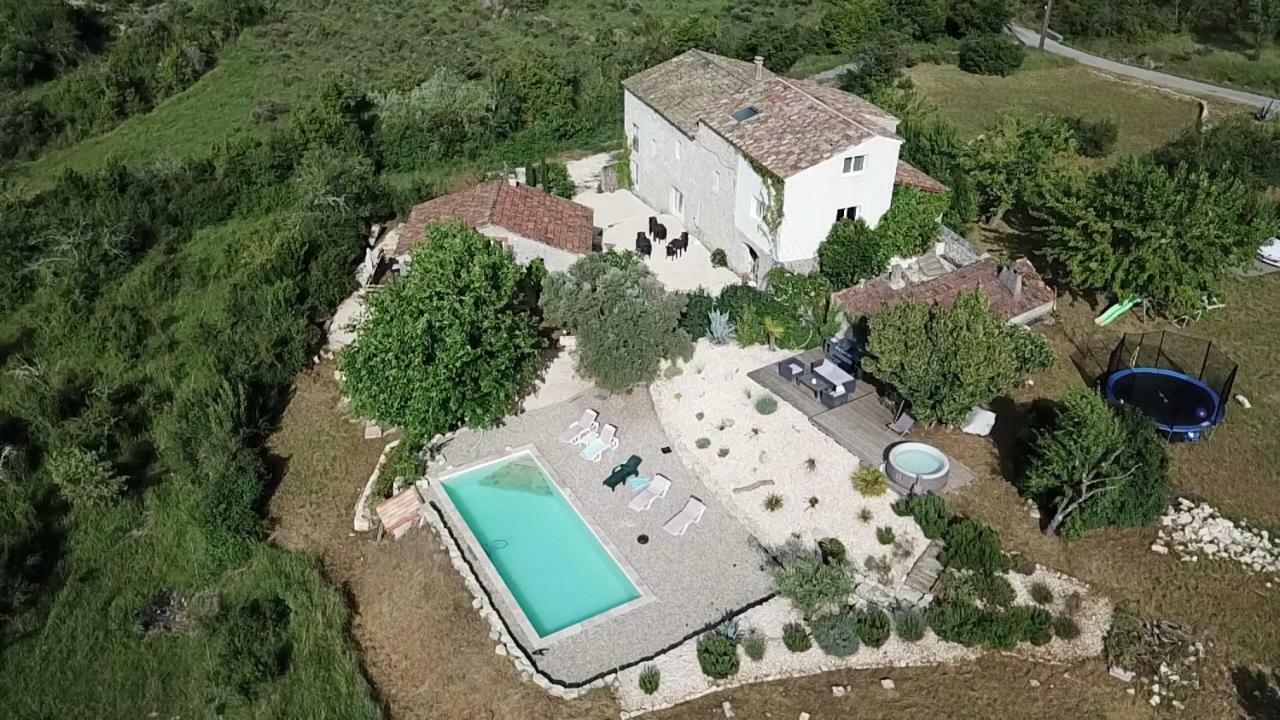 Bed and Breakfast Les Agaves Piscine Panoramique Vue Exceptionnelle Grospierres Exteriér fotografie